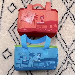 Trader Joe’s Mini Insulated Bag Set of 2 - Coral and Sky Blue NWT